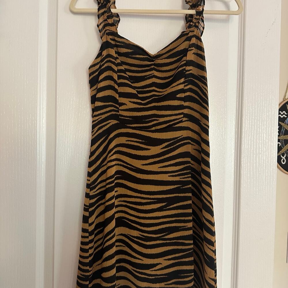 Zebra/Tiger brown dress All in Favor NWT